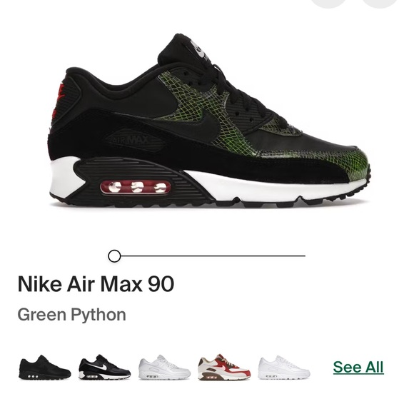 Nike Shoes - Nike Air Max 90
Green Python leather and suede size 6